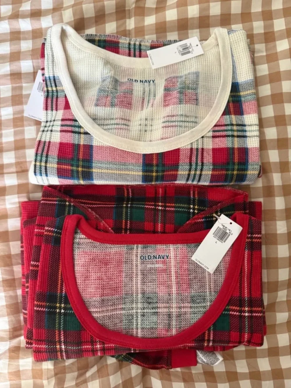 Old Navy Holiday Women's Printed Waffle-Knit Long-Sleeve Pajama Sets NWT